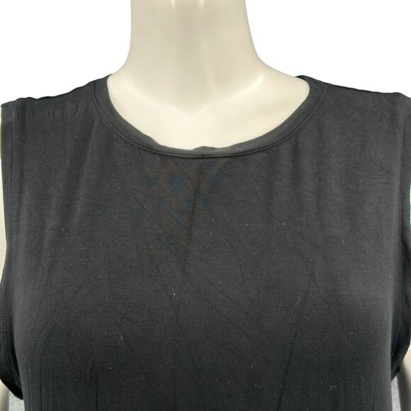 Fabletics Top Womens Small Black Tank Slits Sleeveless Activewear Workout‎ Gym - Picture 2 of 6